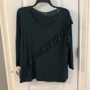 Green three-quarter sleeve blouse